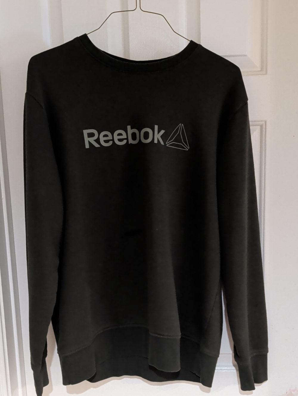 Reebok Green Crewneck Sweatshirt with Grey Logo Men's Large